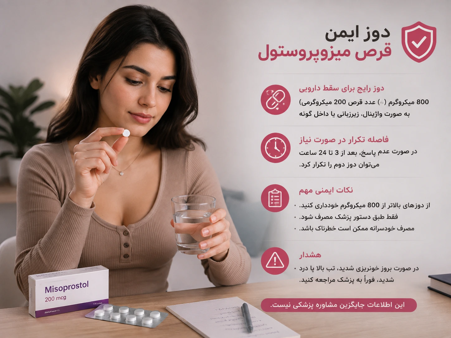 دوز ایمن قرص میزوپروستول؛ راهنمای مصرف و نکات ایمنی سقط دارویی